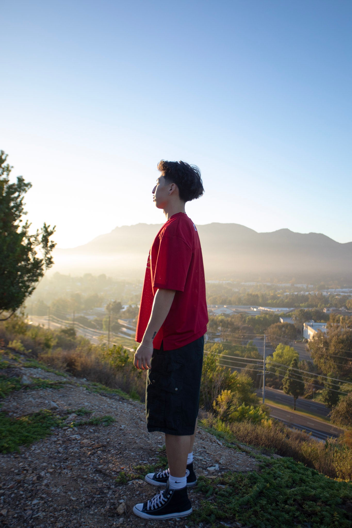 Red Kare Mesh Jeresy