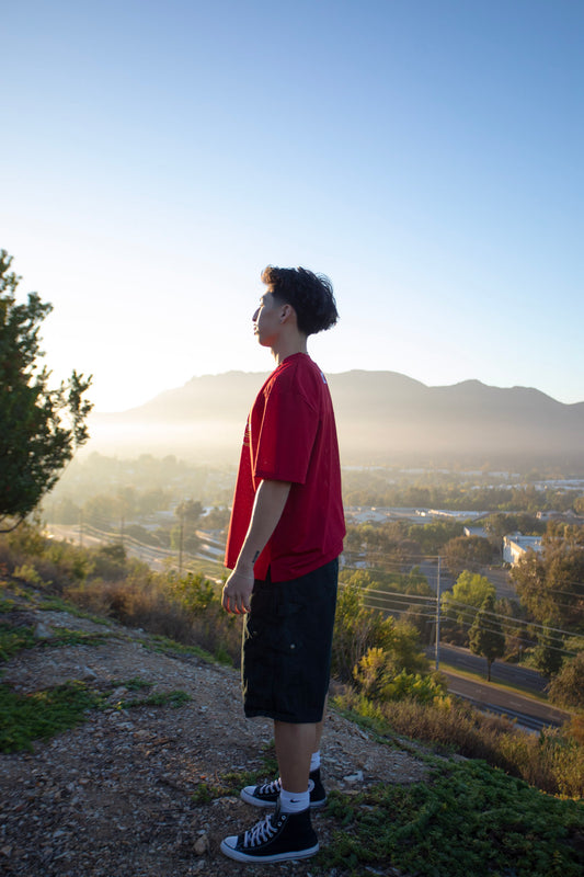 Red Kare Mesh Jeresy