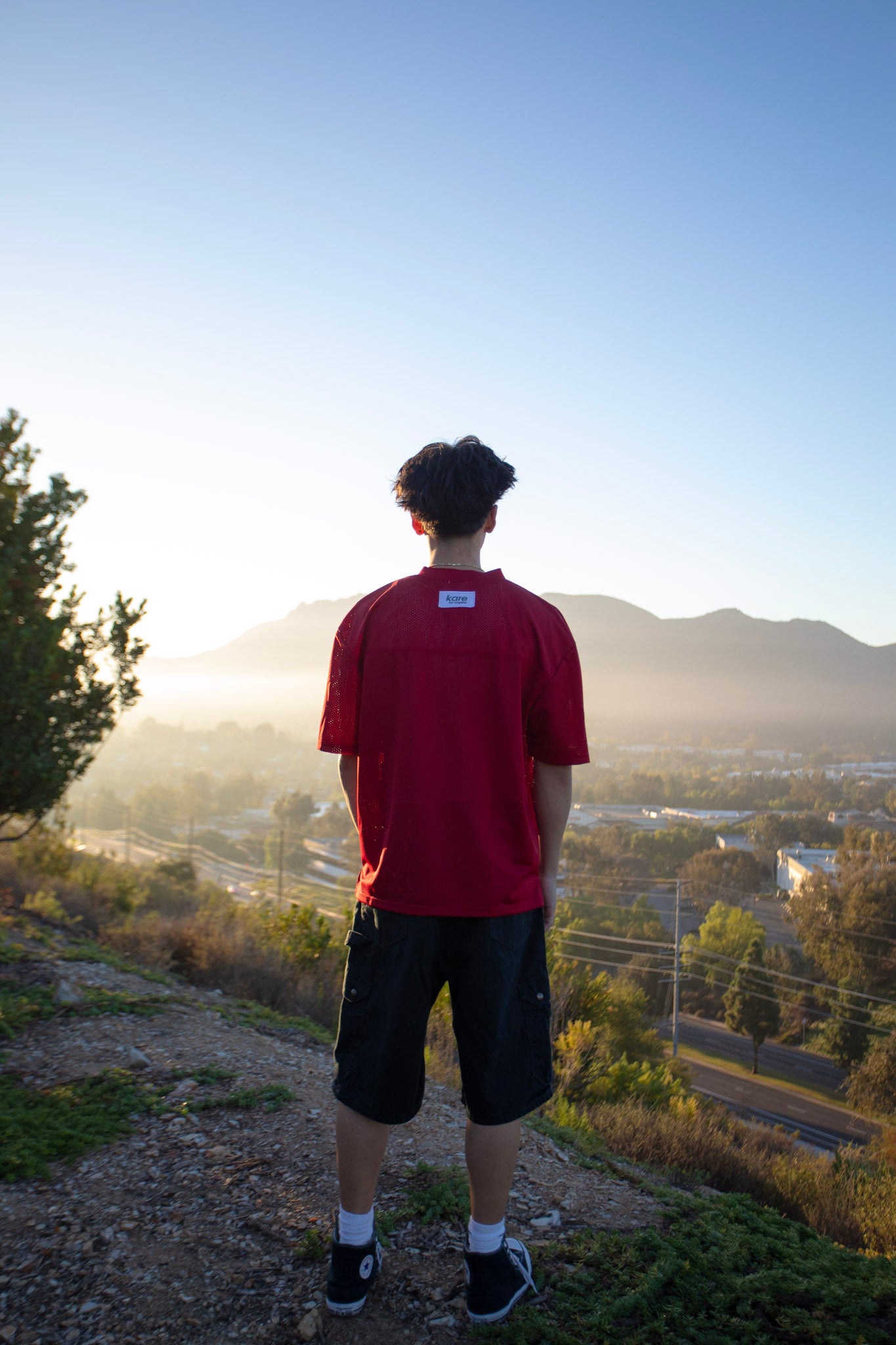 Red Kare Mesh Jeresy