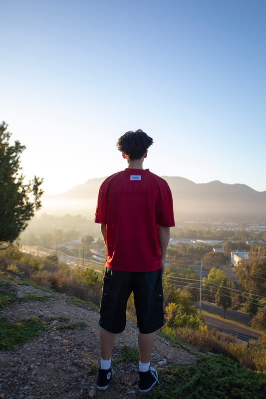 Red Kare Mesh Jeresy